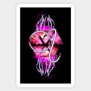 Leo Zodiac - Pink Abstract Sticker